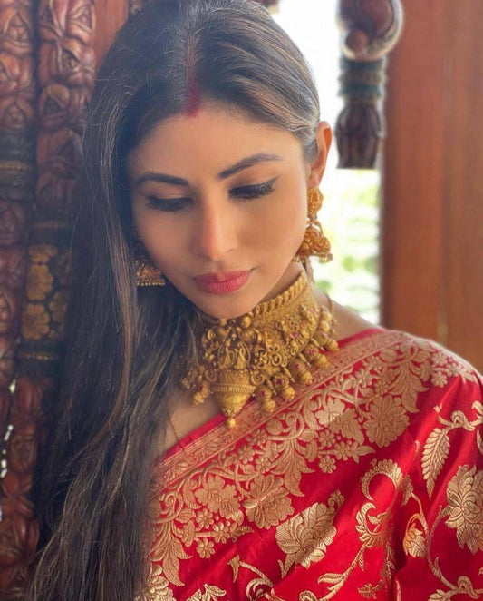 Stylish Red Soft Banarasi Silk Saree with Unique Blouse Piece