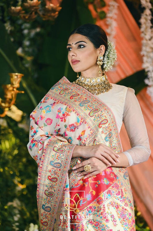 Transcendent Carem Soft Pachmina Silk Saree With Impressive Blouse Piece