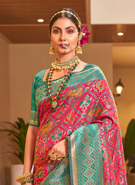 Sophisticated Pink Soft Banarasi Silk Saree with Fancy Blouse Piece