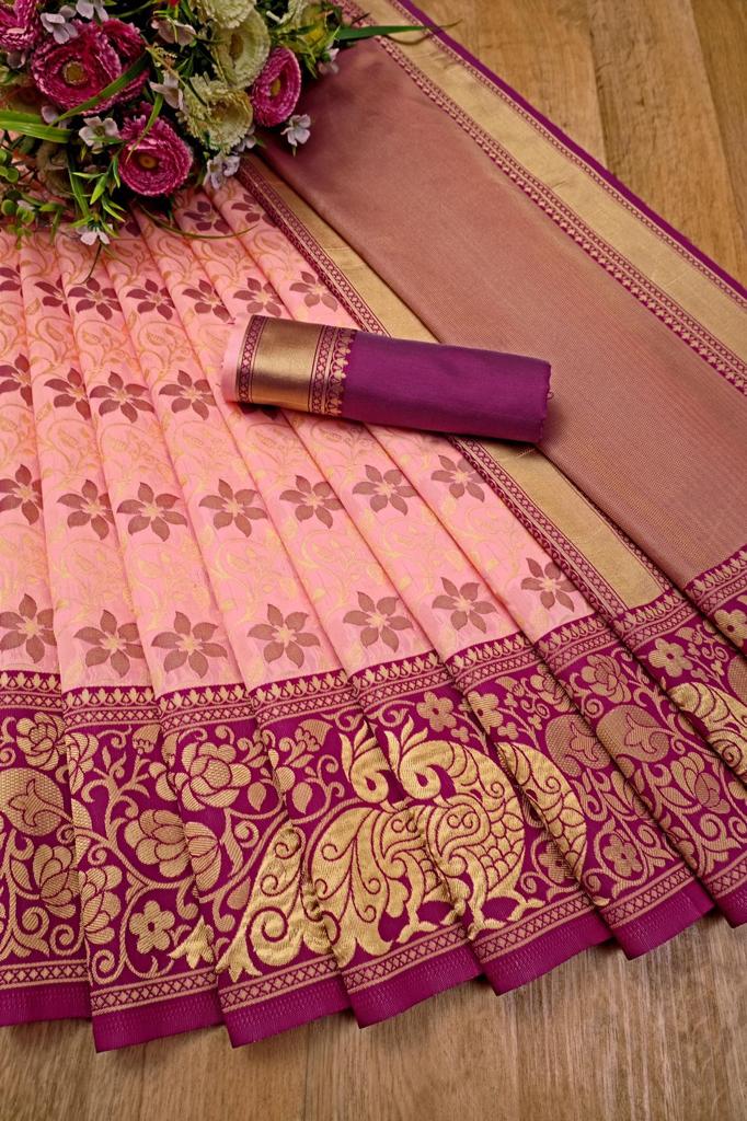 Pink Exclusive Soft Silk Saree, Partywear Latest Trending Designer Saree