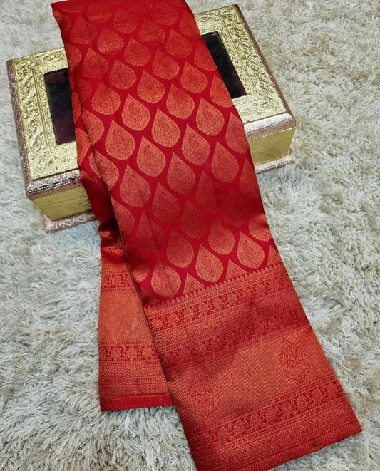 Amazing Soft Banarasi Silk Saree with Unique Blouse Piece