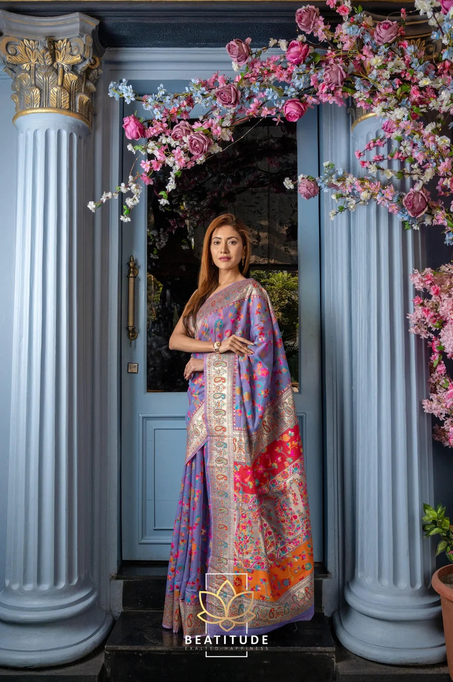 Transcendent Light Blue Soft Pachmina Silk Saree With Impressive Blouse Piece
