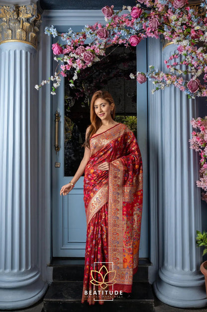 Transcendent Maroon Soft Pachmina Silk Saree With Impressive Blouse Piece