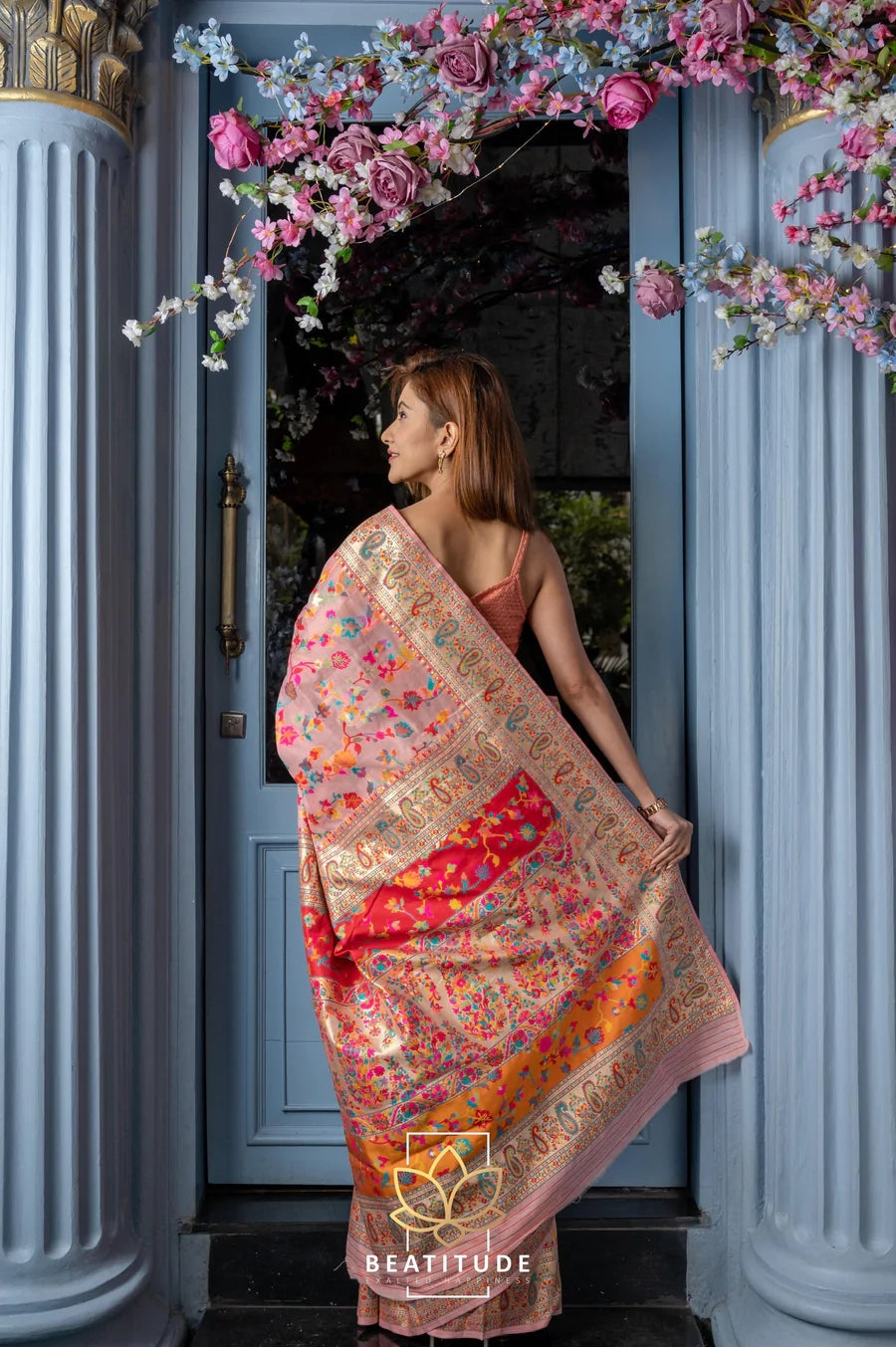 Transcendent Pink Soft Pachmina Silk Saree With Impressive Blouse Piece