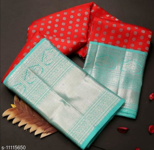 Red Luxurious Banarasi Weaves iconic collections Silk Saree