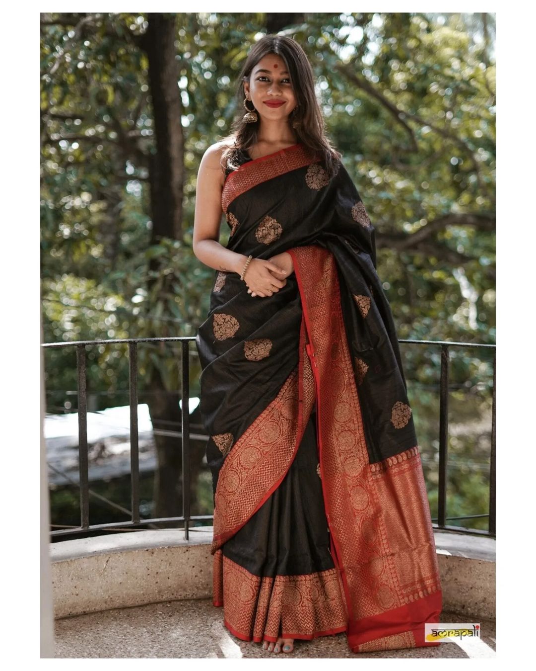 Ailurophile Black Soft Banarasi Silk Saree with Amazing Blouse Piece